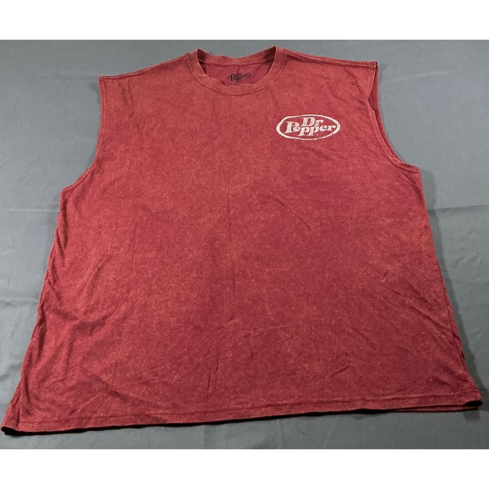 Dr Pepper Mens Muscle Tee XL Maroon Acid Wash Just What The Dr Ordered Tank Top